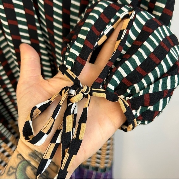 Anthropologie Maeve Gianna Long Sleeve Tunic Mixed Print Multicolor Dress Size 2 - Picture 13 of 14